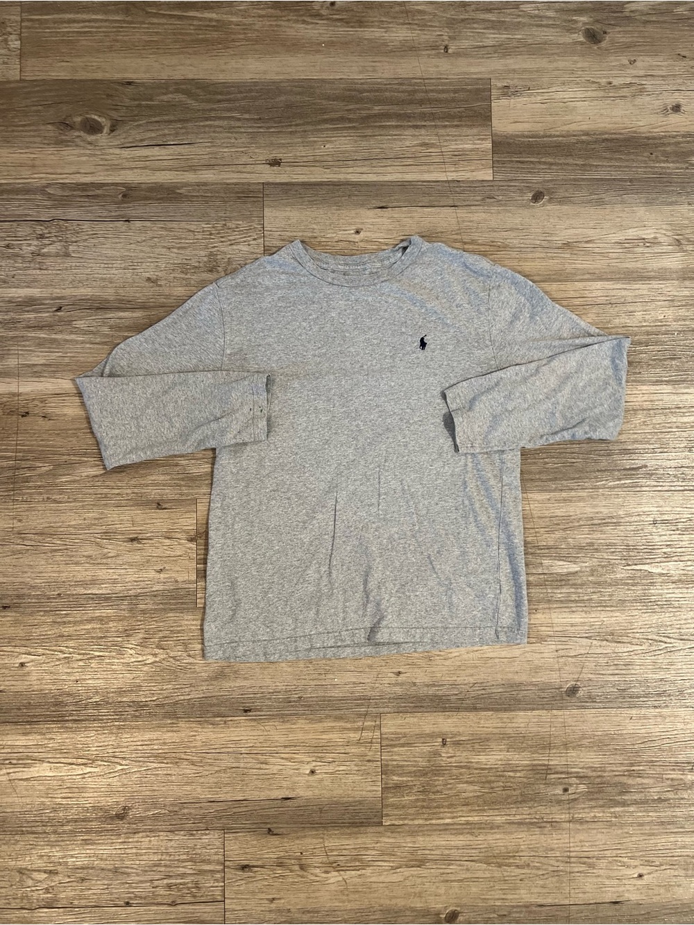 Polo Ralph Lauren Shirt Boys Large Long Sleeve V Neck Pullover Gray Casual